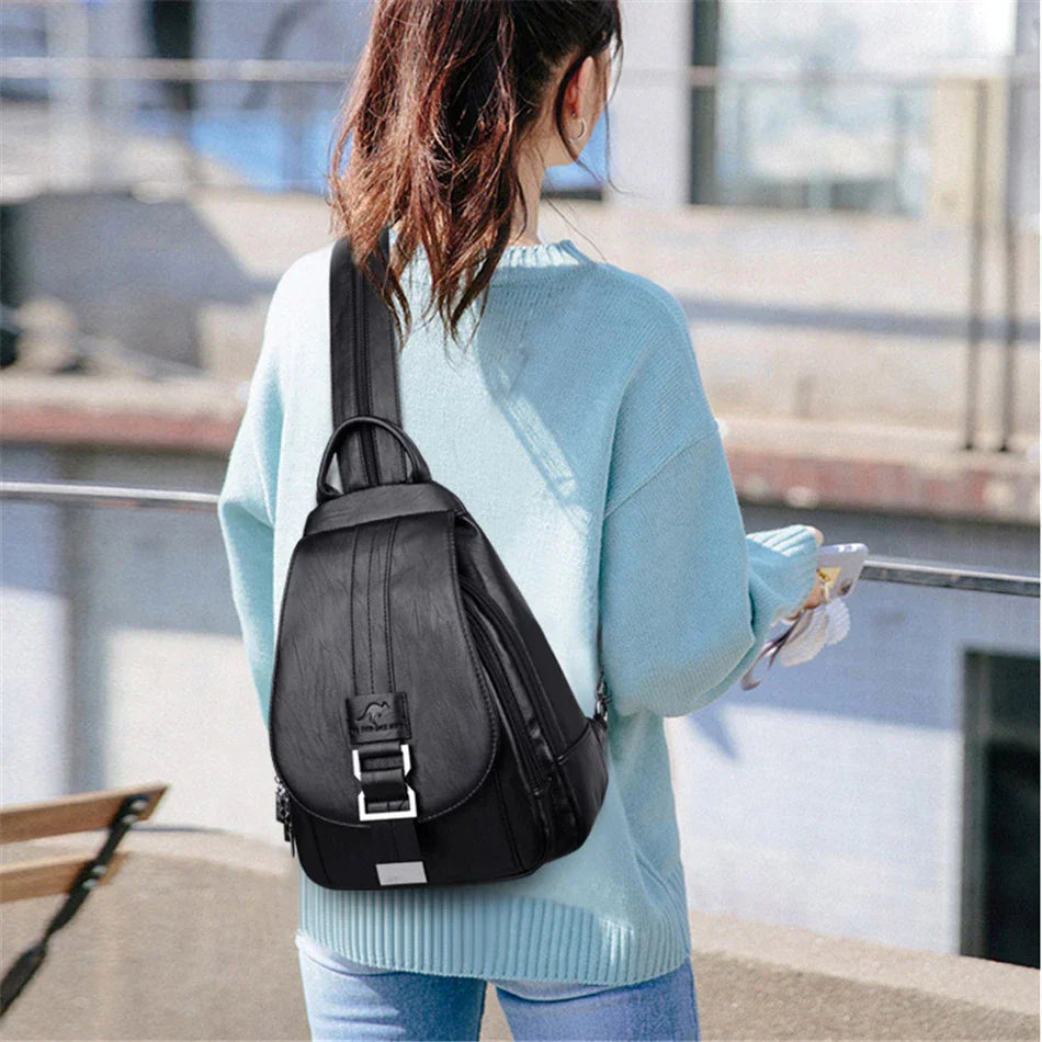Women Anti theft Backpack High Quality Leather School