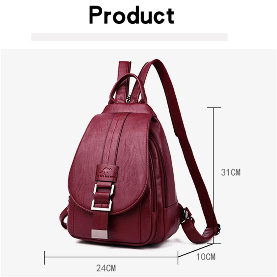 Women Anti theft Backpack High Quality Leather School