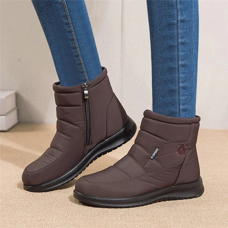 Women Boots Snow Fur Shoes Woman zipper Platform