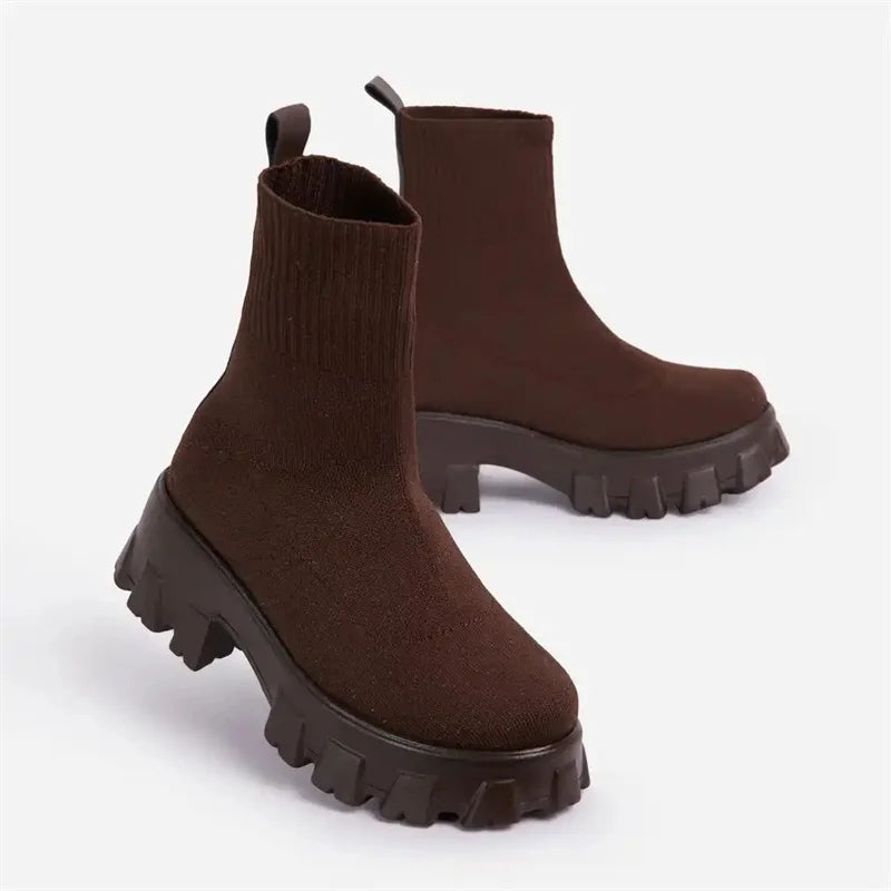Women Boots White Platform Boots for Winter Autumn