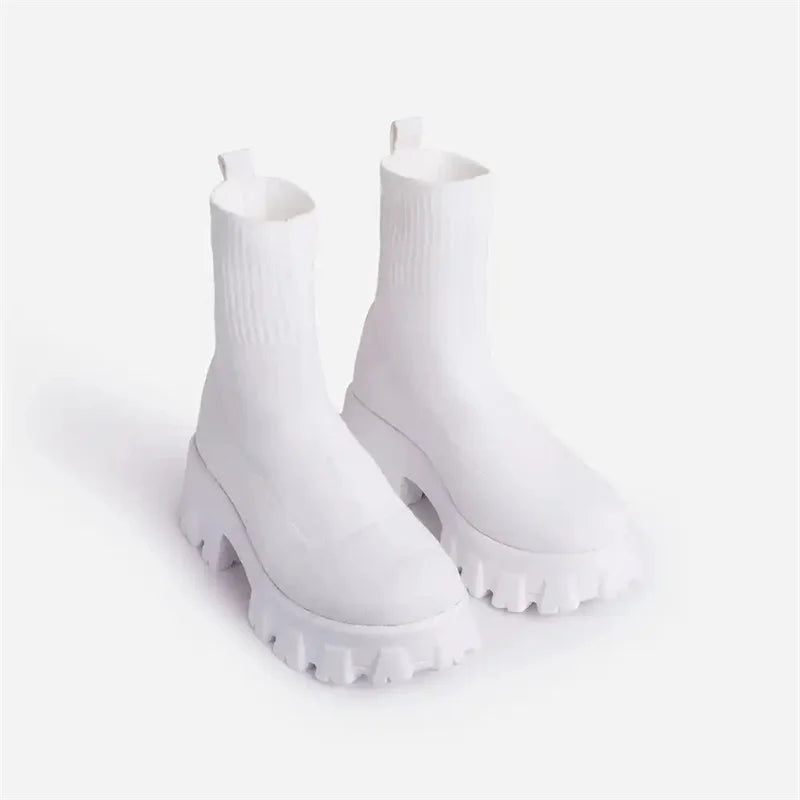 Women Boots White Platform Boots for Winter Autumn