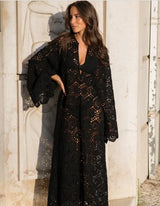 Women Casual Geometric Hollow Out Knitted Dress Elegant