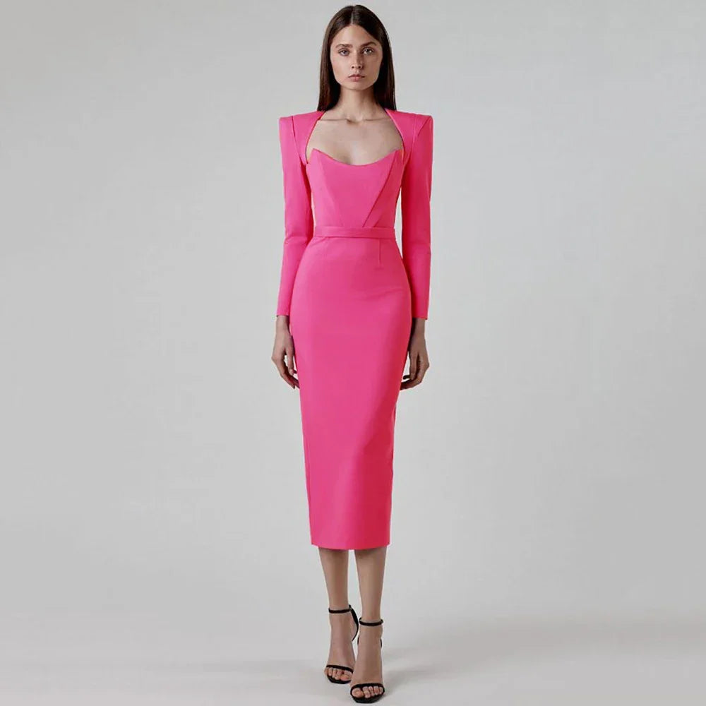 Women Elegant Bandage Dress 2023 New Sexy Bodycon