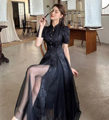 Women Fashionable New Cheongsam Black Advanced Mysterious Dress