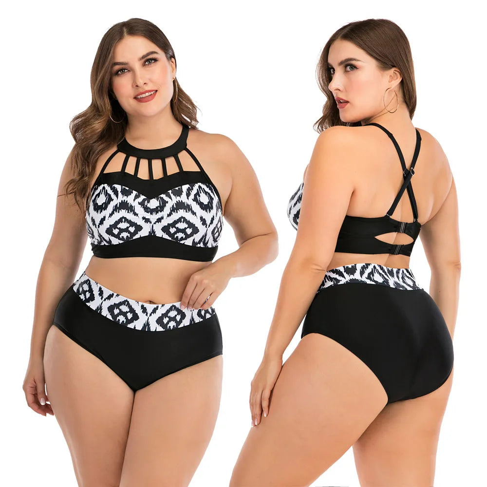 Women High Waist Bikinis set Swimsuit Plus size