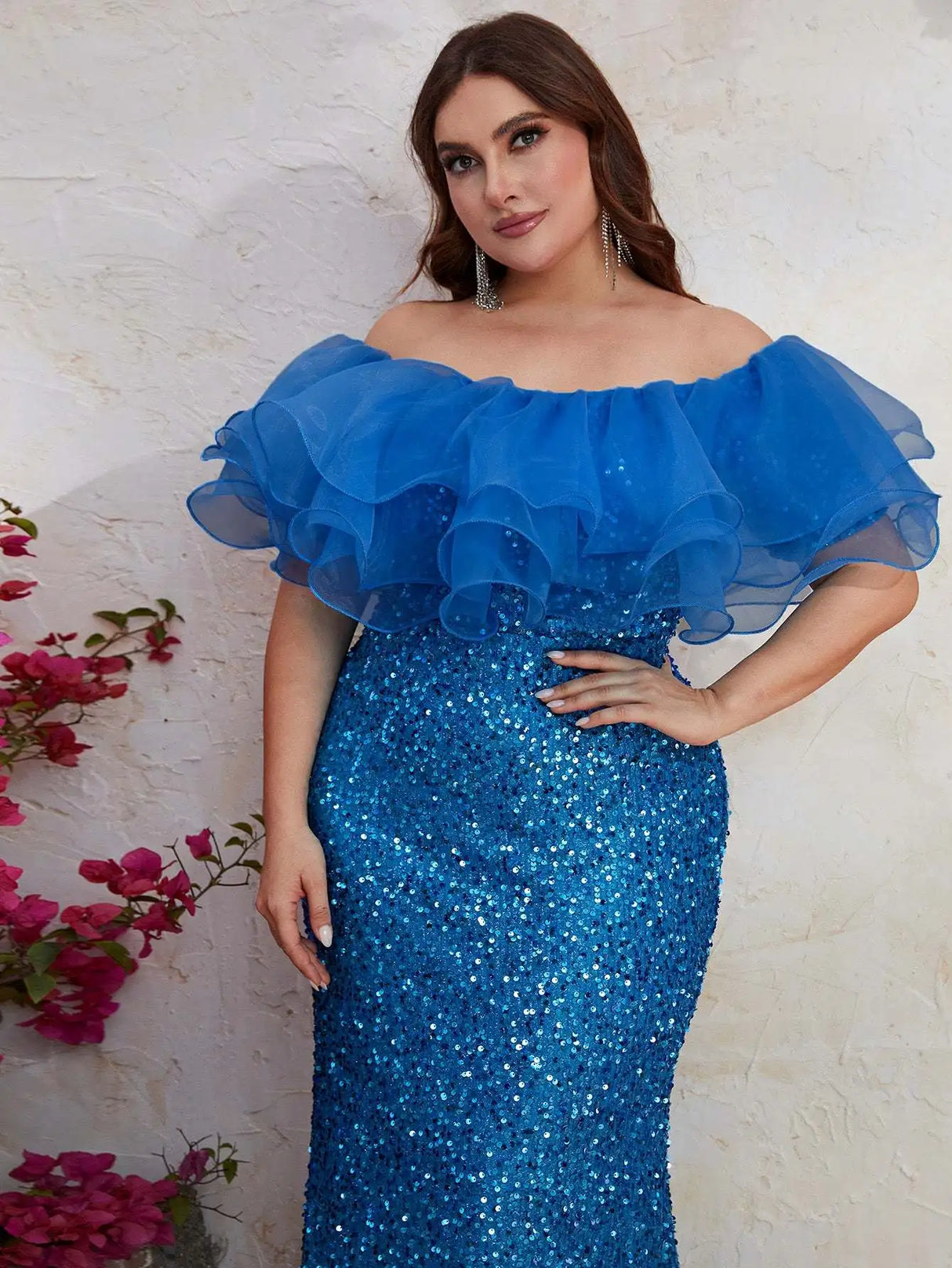 Women Party Dresses Plus Size Fashion Strapless Mesh