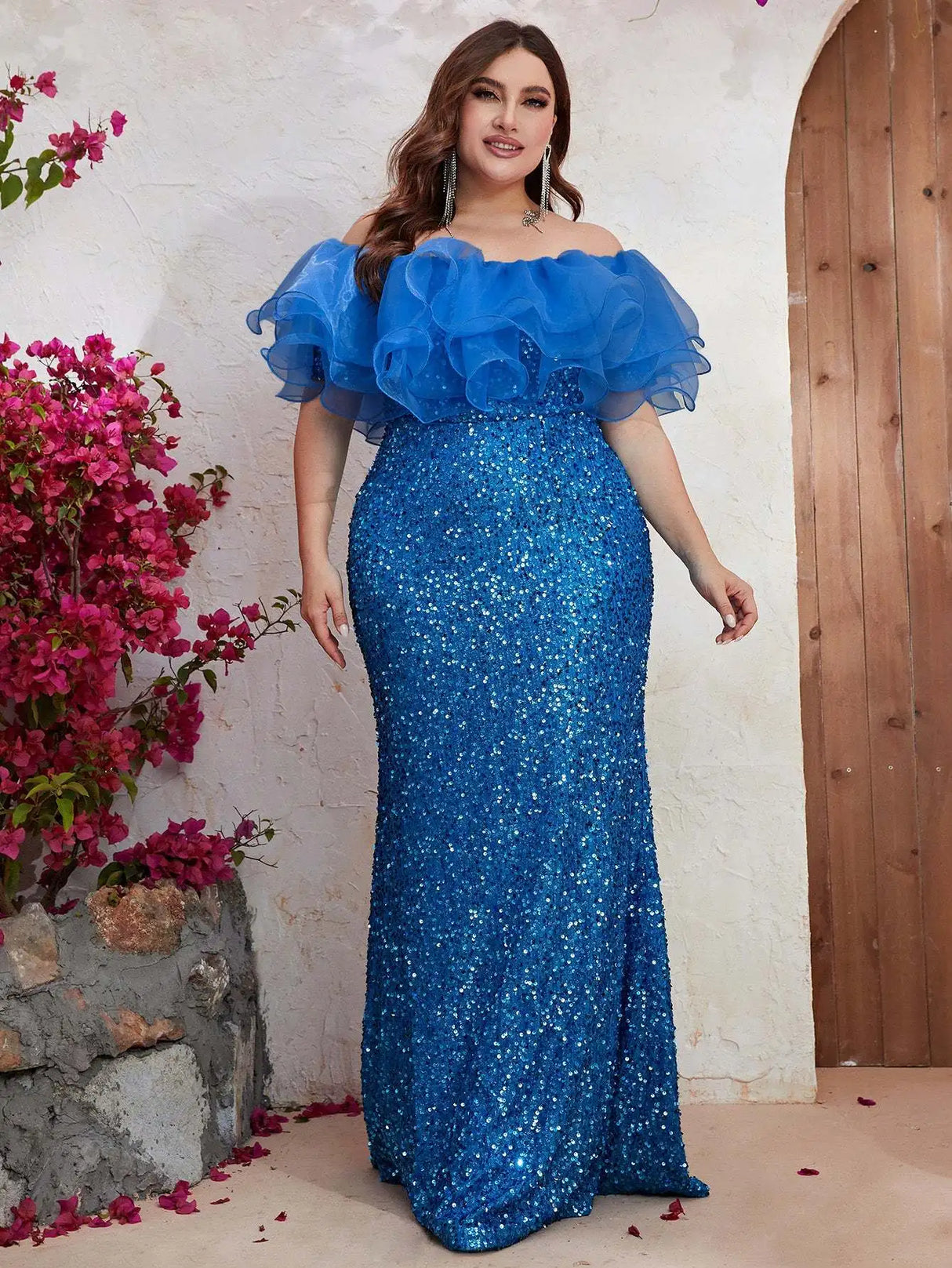 Women Party Dresses Plus Size Fashion Strapless Mesh