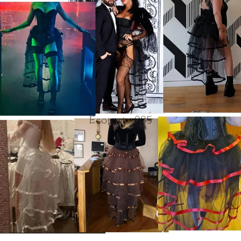 Women Punk Puffy Ruffle Tutu Bustle Skirts Sexy