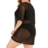 Women Sexy Sheer Coverup Dress Plus Size Seethrough