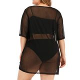 Women Sexy Sheer Coverup Dress Plus Size Seethrough