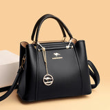 Women Soft Leather Handbags Luxury Designer 3 Layers