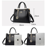 Women Soft Leather Handbags Luxury Designer 3 Layers
