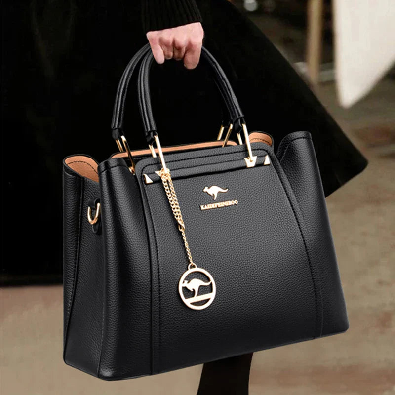 Women Soft Leather Handbags Luxury Designer 3 Layers