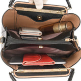 Women Soft Leather Handbags Luxury Designer 3 Layers