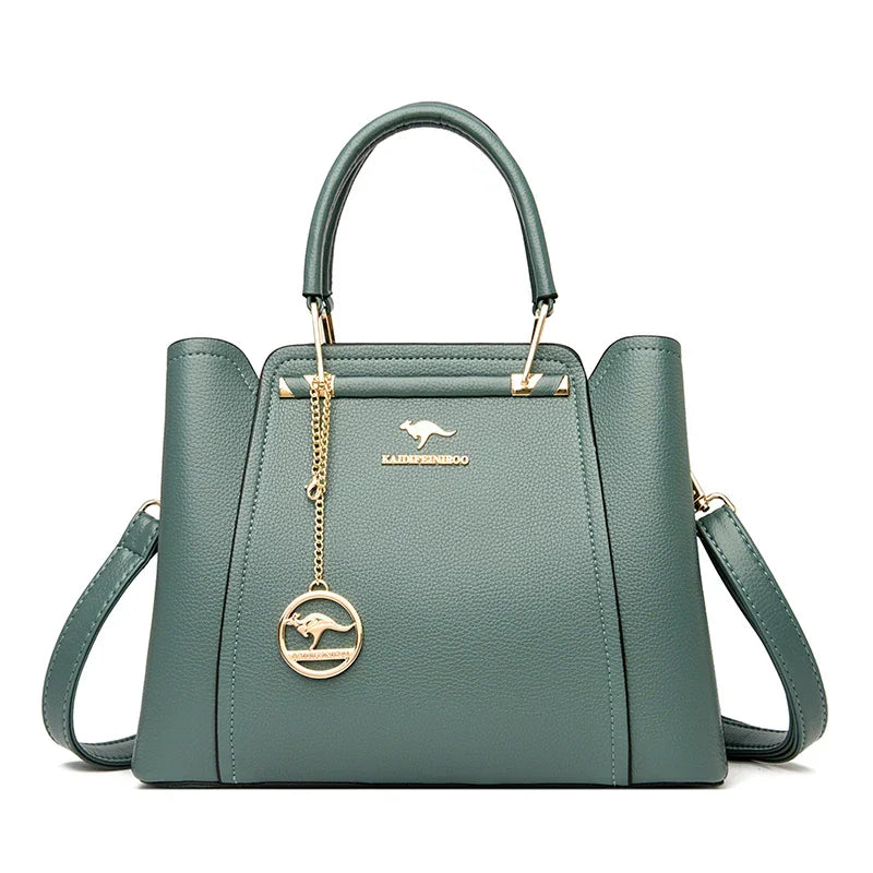 Women Soft Leather Handbags Luxury Designer 3 Layers