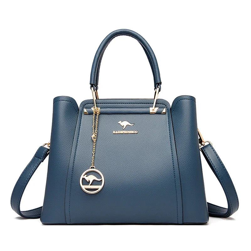 Women Soft Leather Handbags Luxury Designer 3 Layers