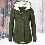 Women's Autumn Winter Coat Warm Solid Plush Thickened