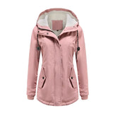 Women's Autumn Winter Coat Warm Solid Plush Thickened