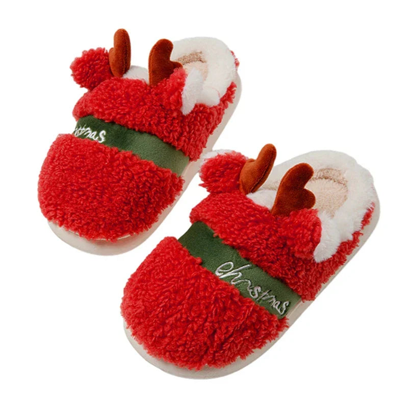 Women s Christmas Fuzzy Slippers Soft Comfy Antler