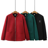 Womens Plus Size Zipper Jacket Autumn Casual Clothing