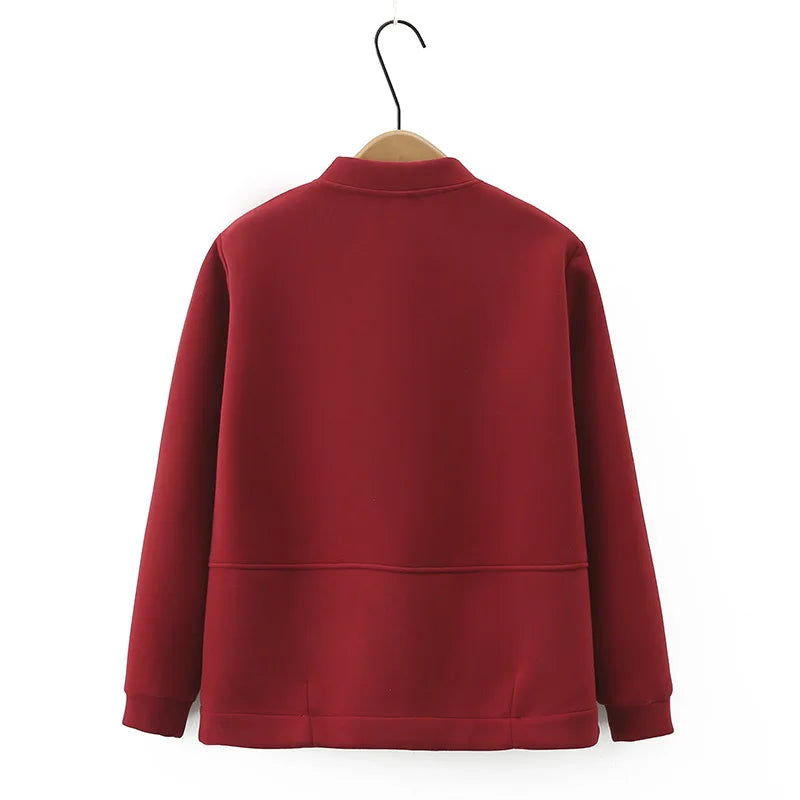 Womens Plus Size Zipper Jacket Autumn Casual Clothing