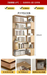 Wood Bookcase Magazine Rack Kitchen Corner White Shelf