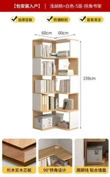 Wood Bookcase Magazine Rack Kitchen Corner White Shelf