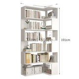 Wood Bookcase Magazine Rack Kitchen Corner White Shelf