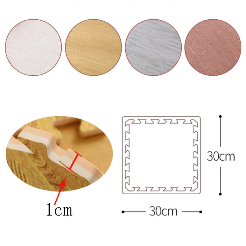 Wood Grain Puzzle Floor Foam Carpet Bedroom Splicing