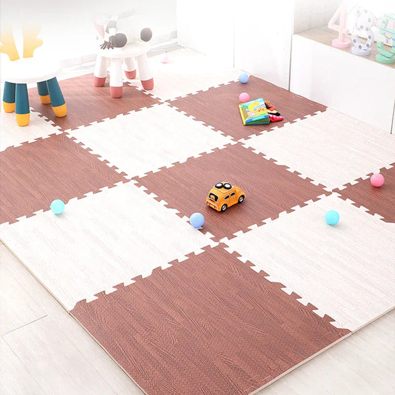 Wood Grain Puzzle Floor Foam Carpet Bedroom Splicing