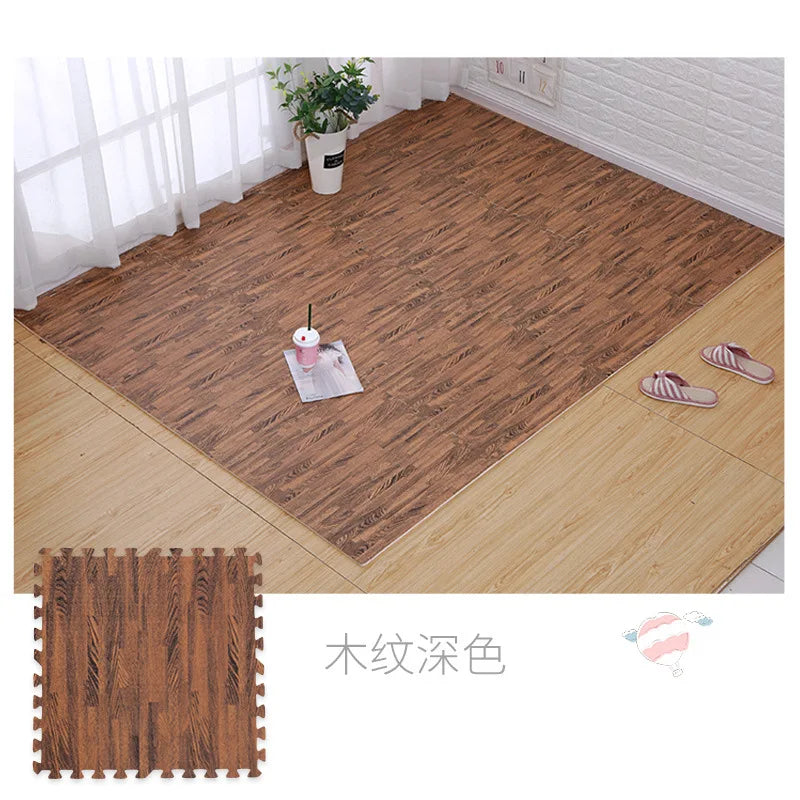 Wood Grain Puzzle Floor Foam Carpet Bedroom Splicing