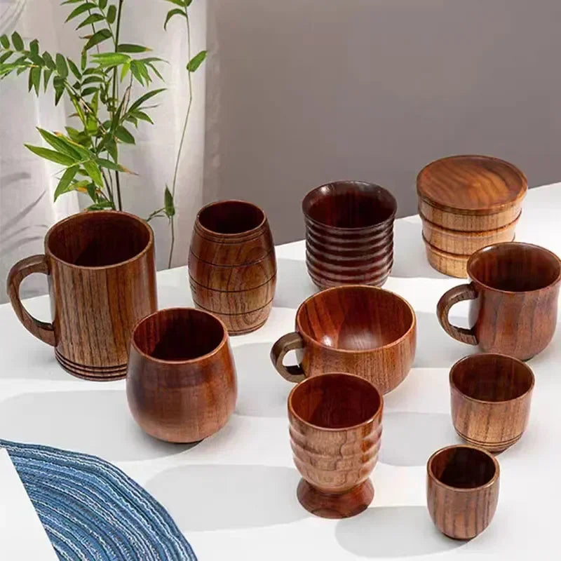 Wooden Big Belly Cups Japan Style Milk Water