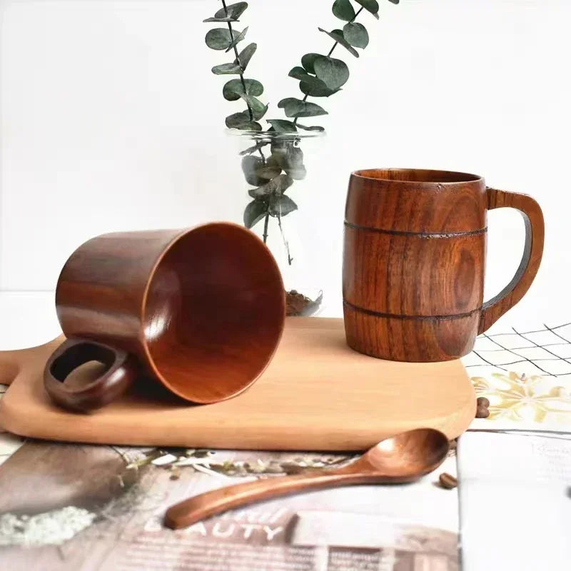 Wooden Big Belly Cups Japan Style Milk Water