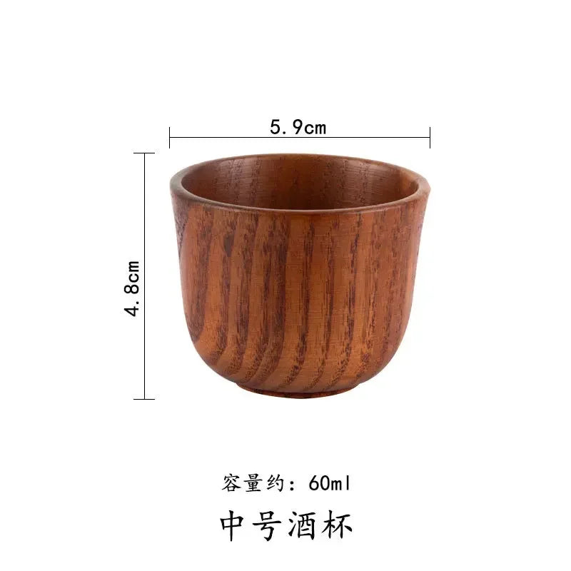 Wooden Big Belly Cups Japan Style Milk Water