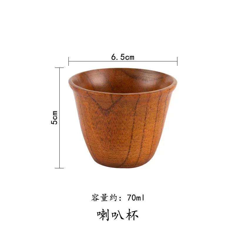 Wooden Big Belly Cups Japan Style Milk Water