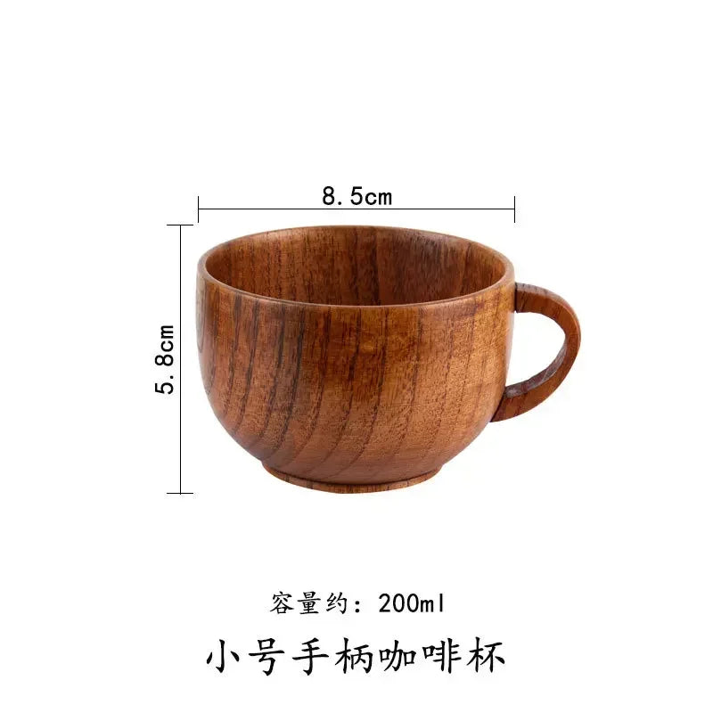 Wooden Big Belly Cups Japan Style Milk Water