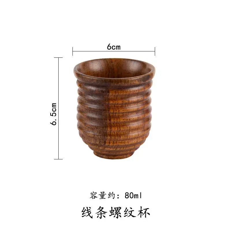 Wooden Big Belly Cups Japan Style Milk Water