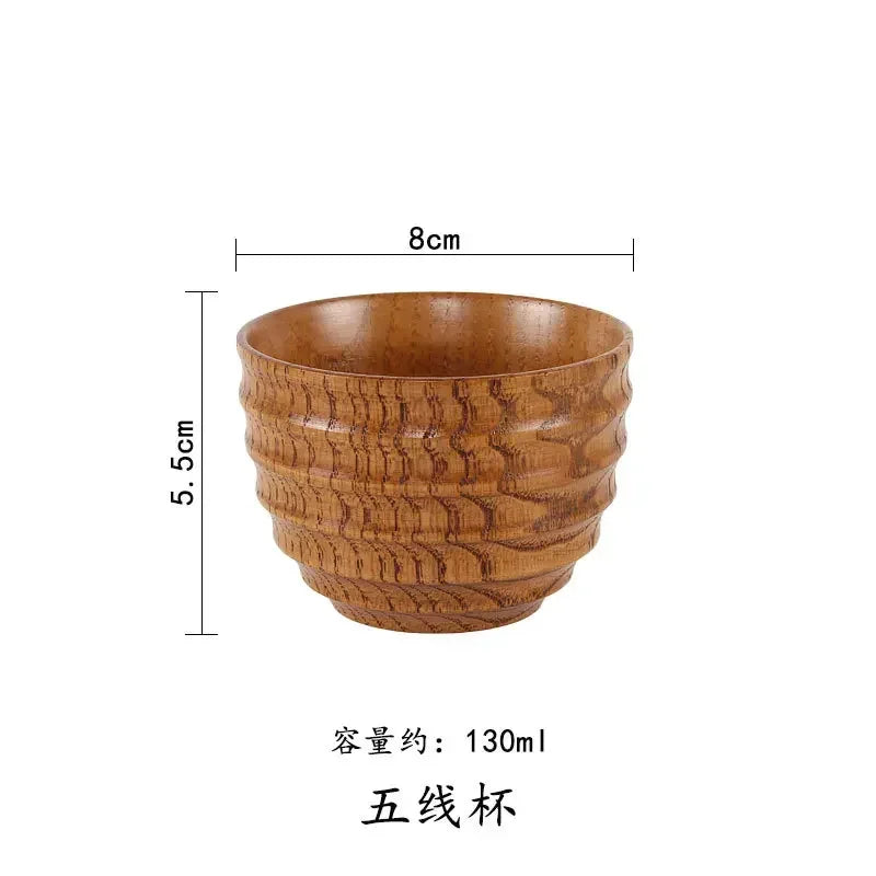 Wooden Big Belly Cups Japan Style Milk Water