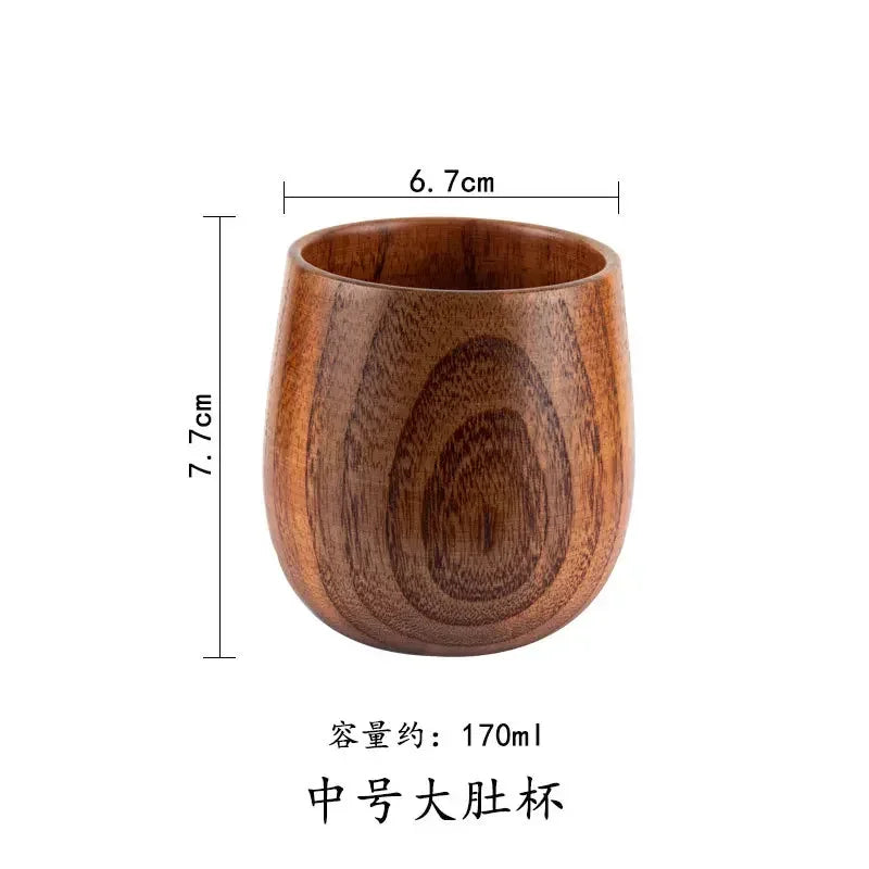 Wooden Big Belly Cups Japan Style Milk Water