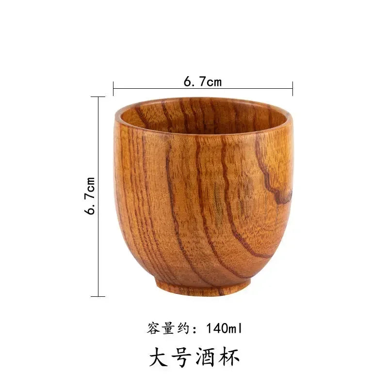 Wooden Big Belly Cups Japan Style Milk Water