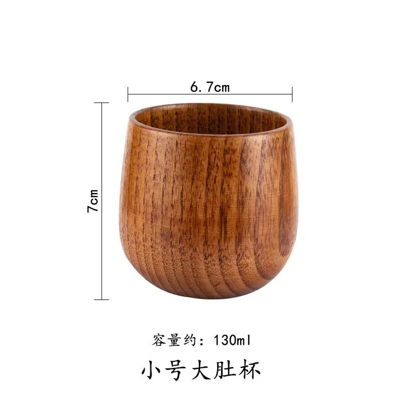 Wooden Big Belly Cups Japan Style Milk Water