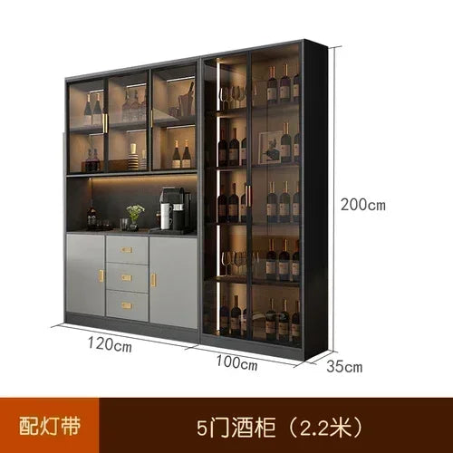 Wooden Display Wine Cabinets Kitchen Storage Living Room