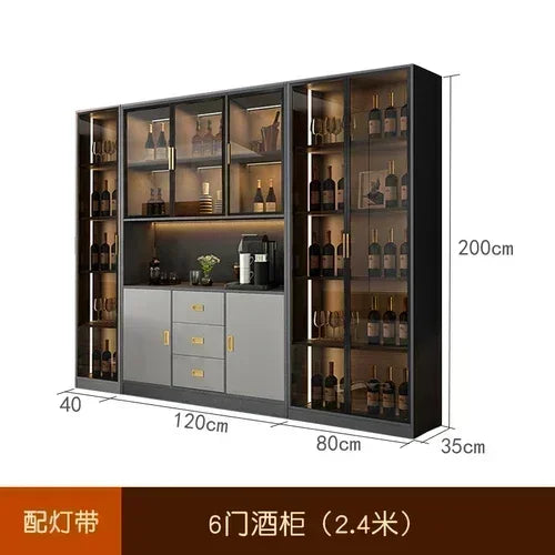 Wooden Display Wine Cabinets Kitchen Storage Living Room