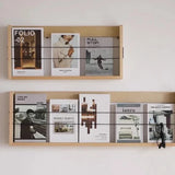 Wooden Wall Magazine Racks Shelves Storage Display Corner