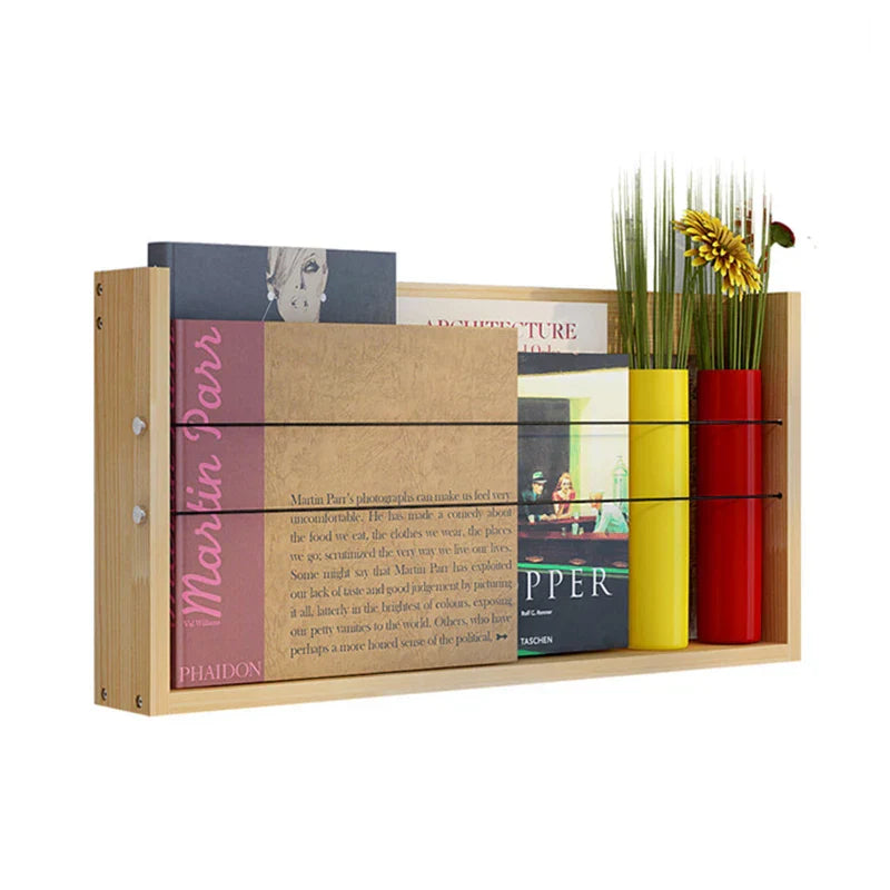 Wooden Wall Magazine Racks Shelves Storage Display Corner