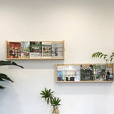 Wooden Wall Magazine Racks Shelves Storage Display Corner
