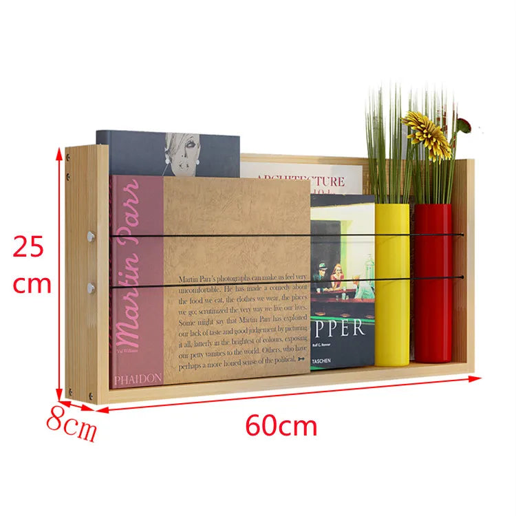 Wooden Wall Magazine Racks Shelves Storage Display Corner
