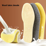 Wool Latex Insoles Men Women Winter Keep Heated