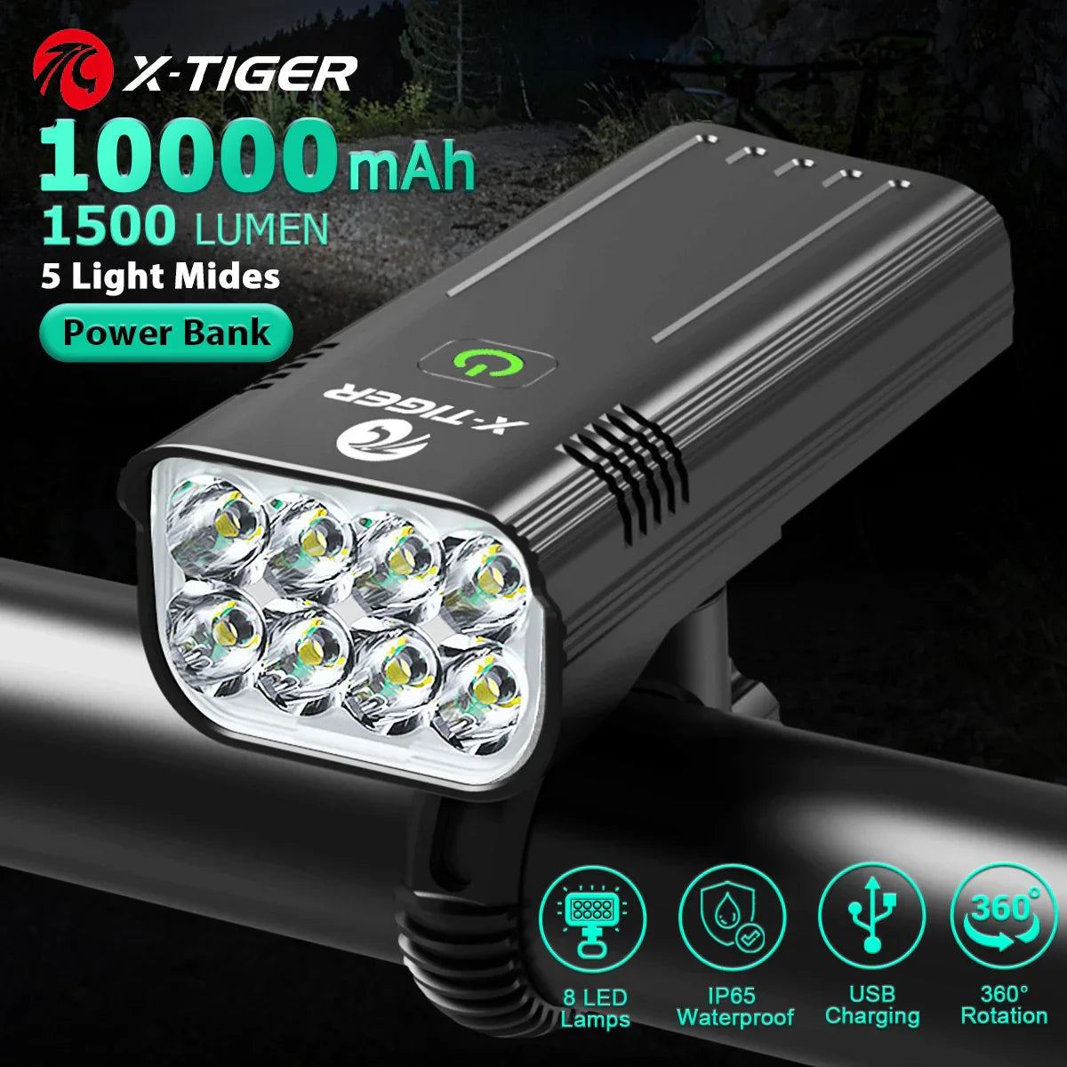 X-TIGER Bicycle Lights Waterproof USB Charging Bike Light