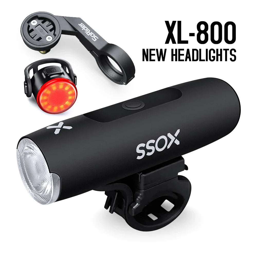 XOSS XL-800 Bike Light Headlight Waterproof USB Rechargeable